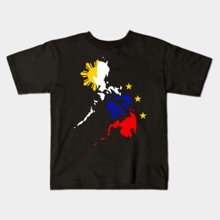 Philippine Map with 3 Stars and a Sun Kids T-Shirt